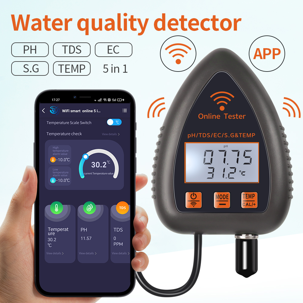 Tuya WiFi 5 in 1 TDS/EC/SALT/S - Ph Meter Digital Water Tester recension och pris