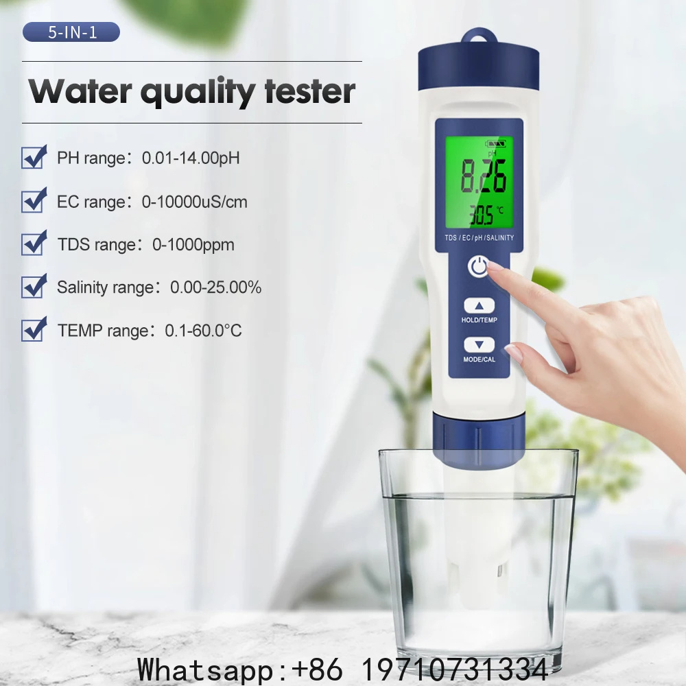 5 In 1 Digital PH Meter TDS EC - Ph Meter Digital Water Tester recension och pris