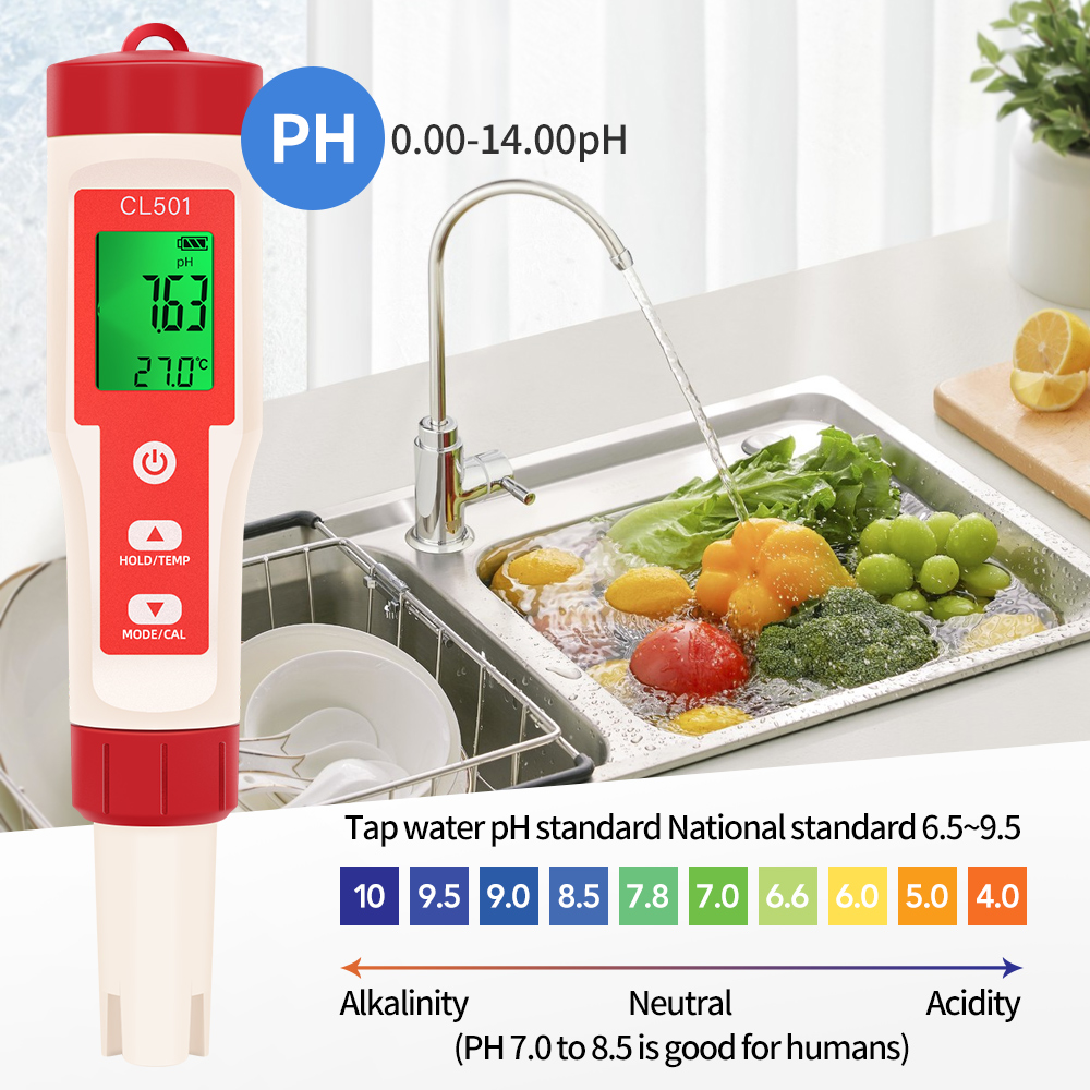 PH/CL2/H2/ORP/Temperature Mete - Ph Meter Digital Water Tester recension och pris