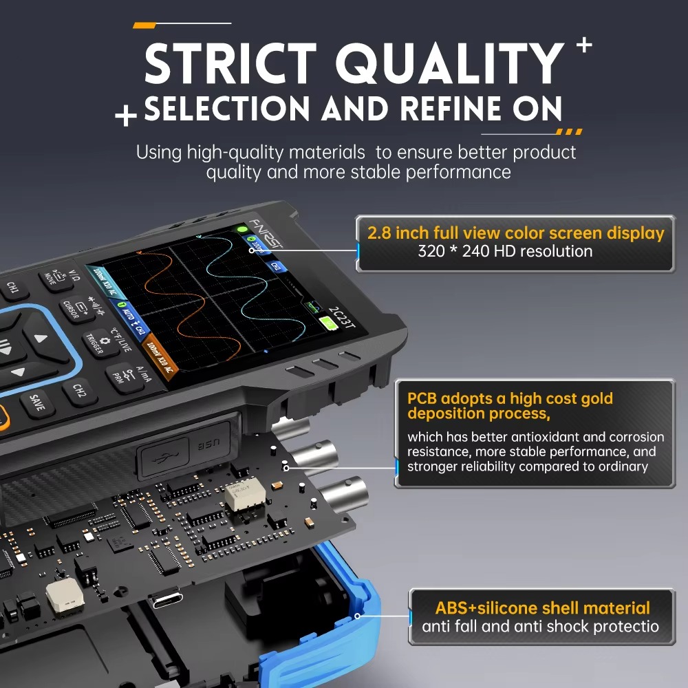 FNIRSI 2C23T 3 in 1 50MS/s 10M - Fnirsi Digital Oscilloscope Handheld recension och pris