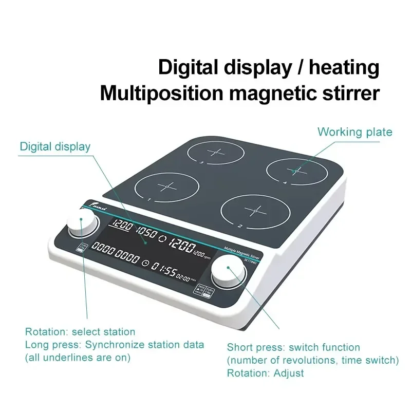 Four-station Six-Position Mult - Lab Magnetic Stirrer Hot Plate recension och pris