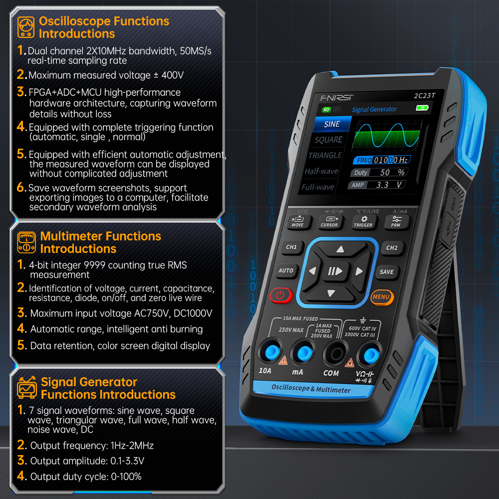 2C23T 3-in-1 Digital Oscillosc - Fnirsi Digital Oscilloscope Handheld recension och pris